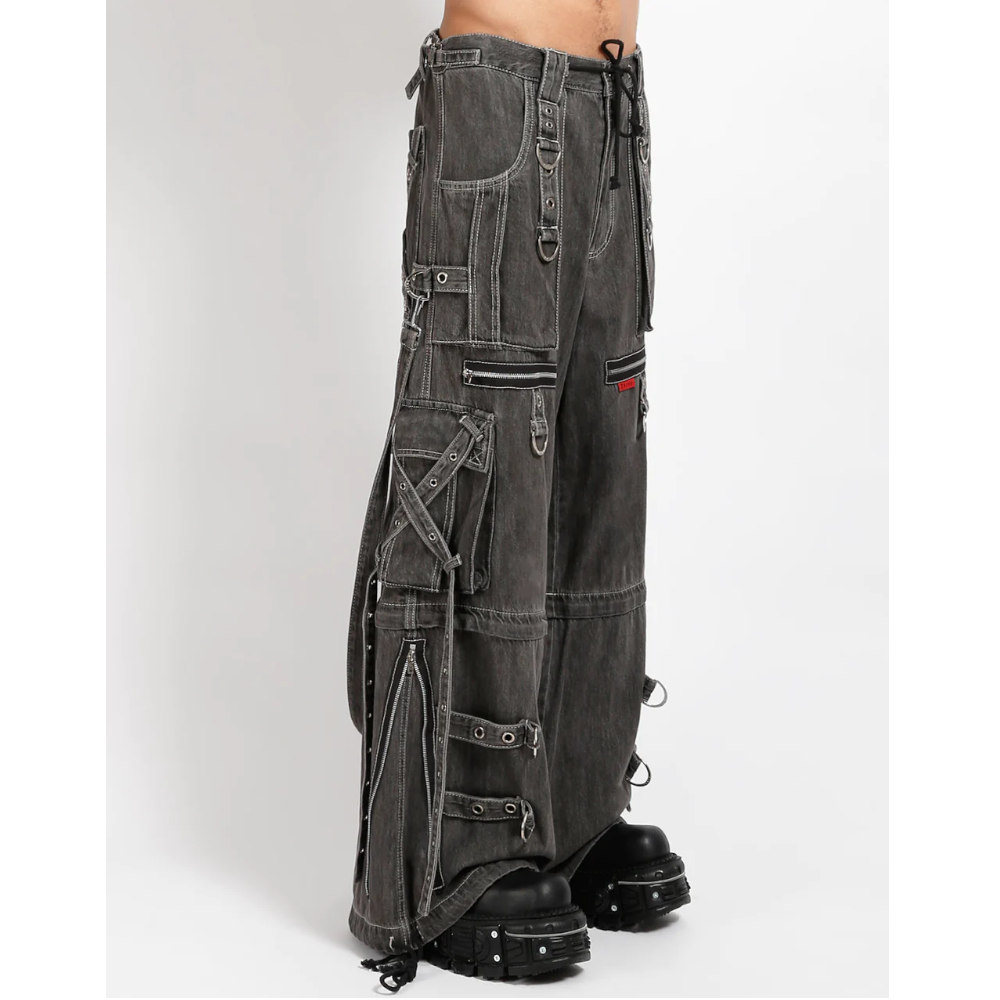 Tripp NYC - X-Strap Denim Wide leg trousers - Zip- off - Black
